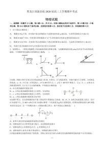 2020届黑龙江省顶级名校高三上学期期中考试物理试题（PDF版）