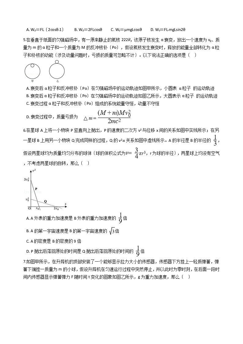 2021届浙江选考物理模拟试卷（1月份）含答案第2页