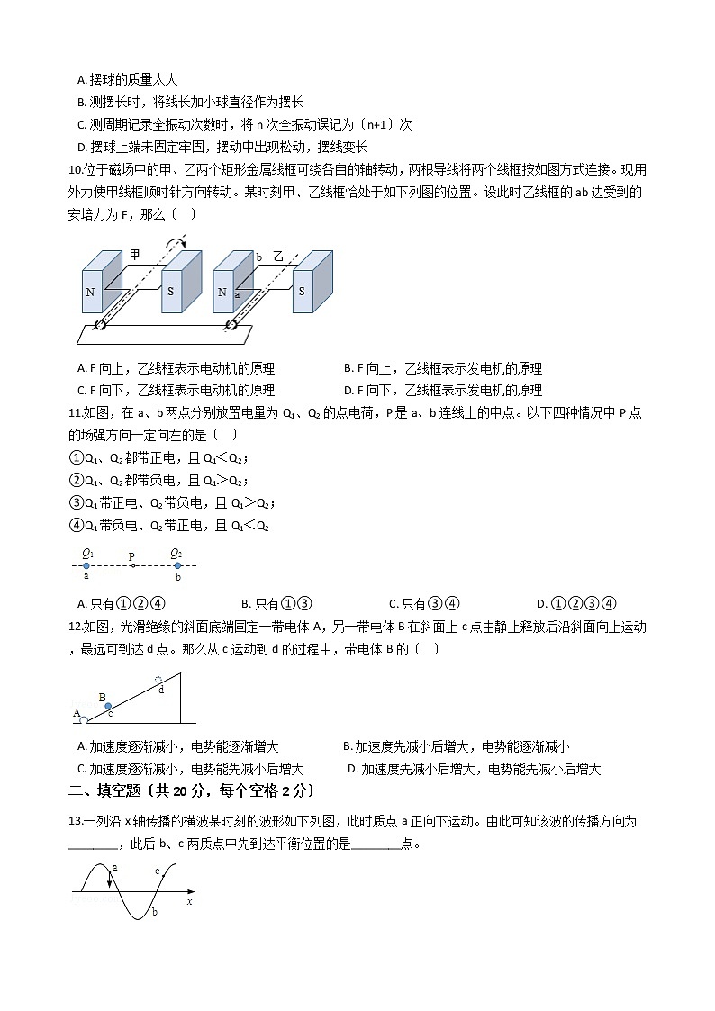 2021届上海市黄浦区高考物理一模试卷含答案02