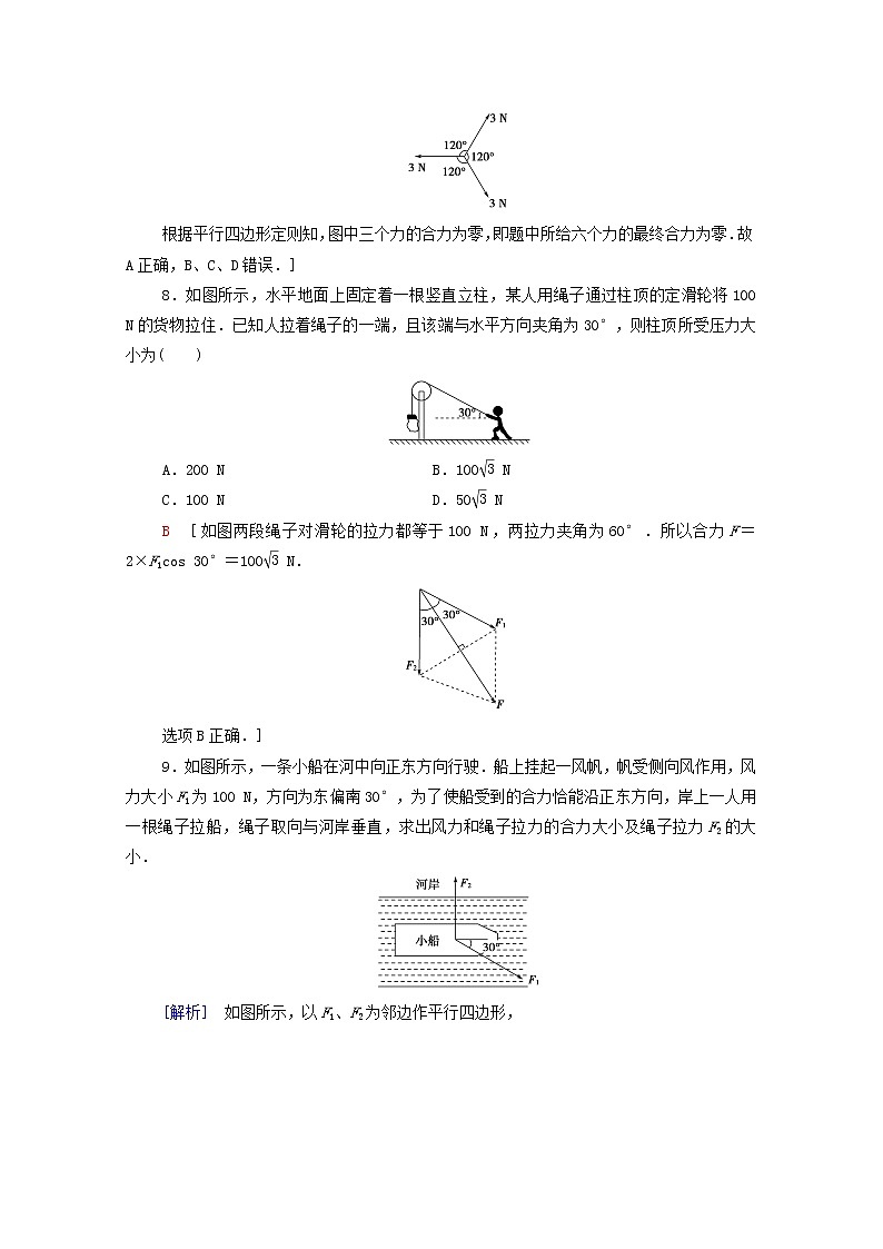 2021_2022学年新教材高中物理课后落实12力的合成含解析粤教版必修第一册练习题03
