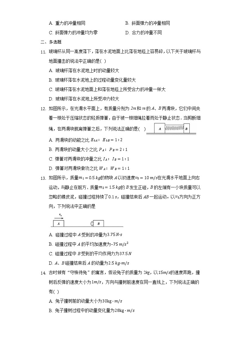 16.2 动量和动量定理 练习—2021-2022学年高二上学期物理人教版选修3-5第3页