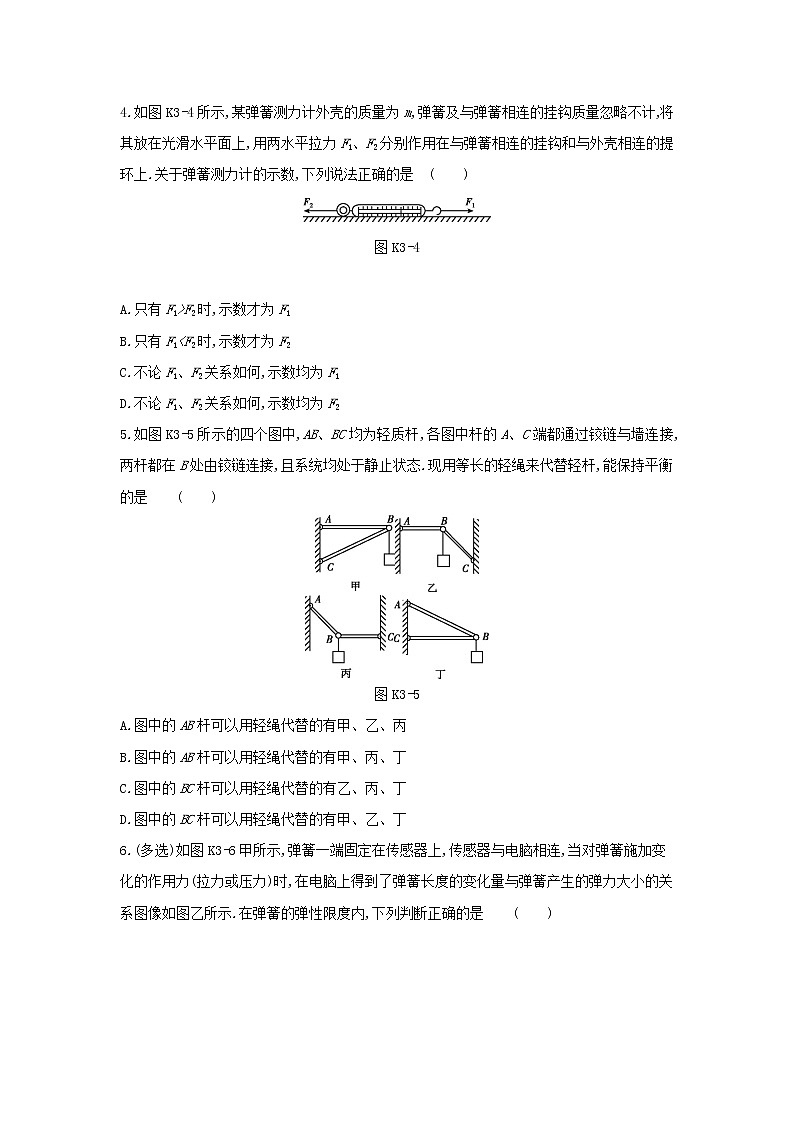 2020高考物理大一轮复习课时作业3重力弹力无答案新人教版 练习02