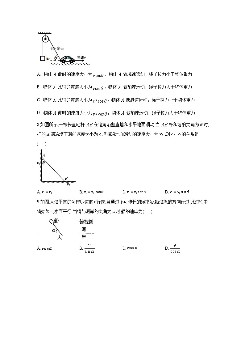 2020-2021学年高中物理新人教版必修第二册 5.2运动的合成与分解 随堂检测（含解析）03