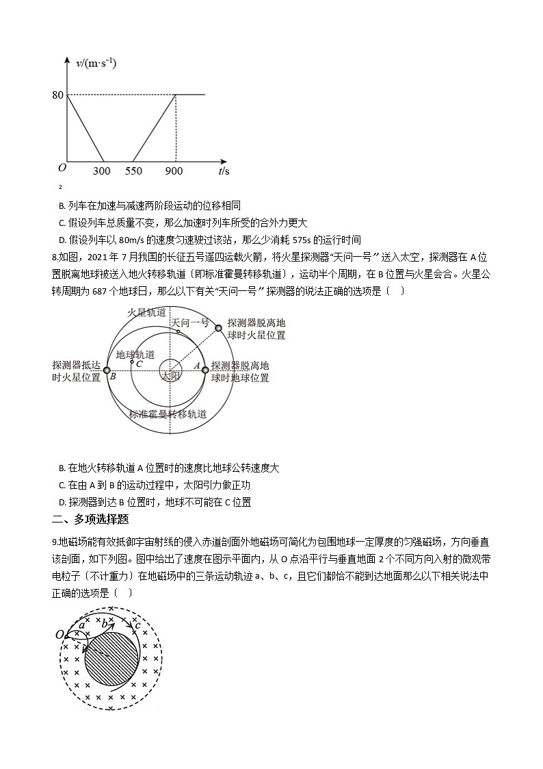 2021届广东省佛山市高三上学期物理教学质量检测试卷含答案03