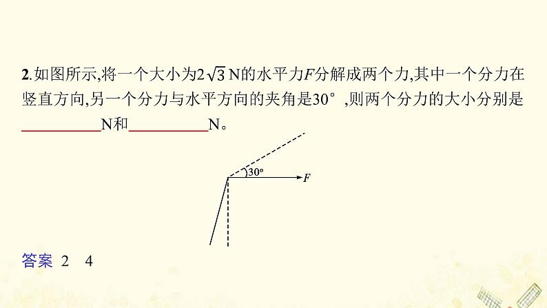 2021_2022学年新教材高中物理第3章力与相互作用6怎样分解力课件沪科版必修第一册08