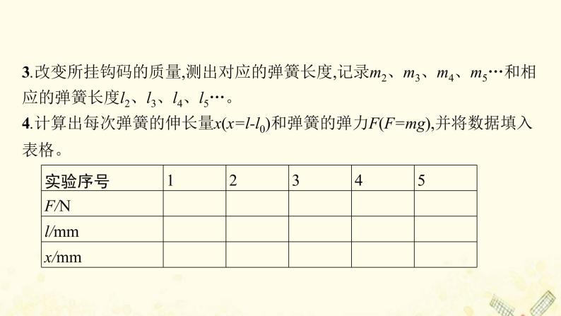 2021_2022学年新教材高中物理第3章力与相互作用2.3实验探究弹簧弹力与形变量的关系课件沪科版必修第一册07