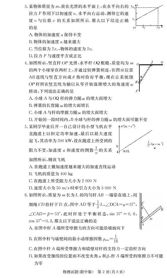 2022届湖南师范大学附属中学高三上学期月考（一）物理试题 PDF版02