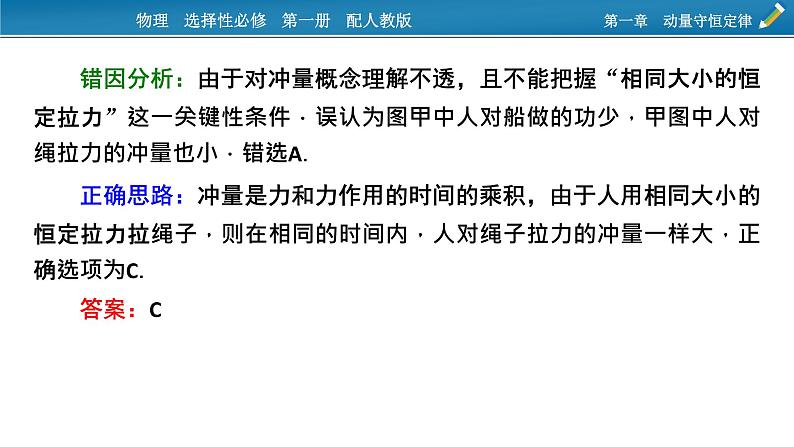 新教材物理人教版选择性必修第一册课件：第一章　动量守恒定律+本章易错题归纳04