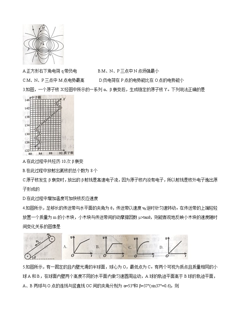 2022届山西省运城市高三上学期入学摸底测试 物理（word版）第2页