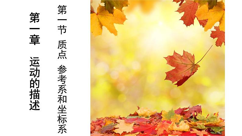 1.1 质点 参考系和坐标系（课件）—2021-2022学年人教版（2019）高中物理必修第一册01