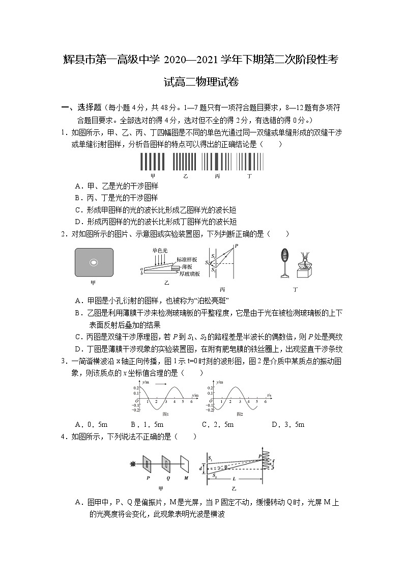 2020-2021学年河南省辉县市第一高级中学高二下学期第二次阶段性考试物理试题 Word版第1页