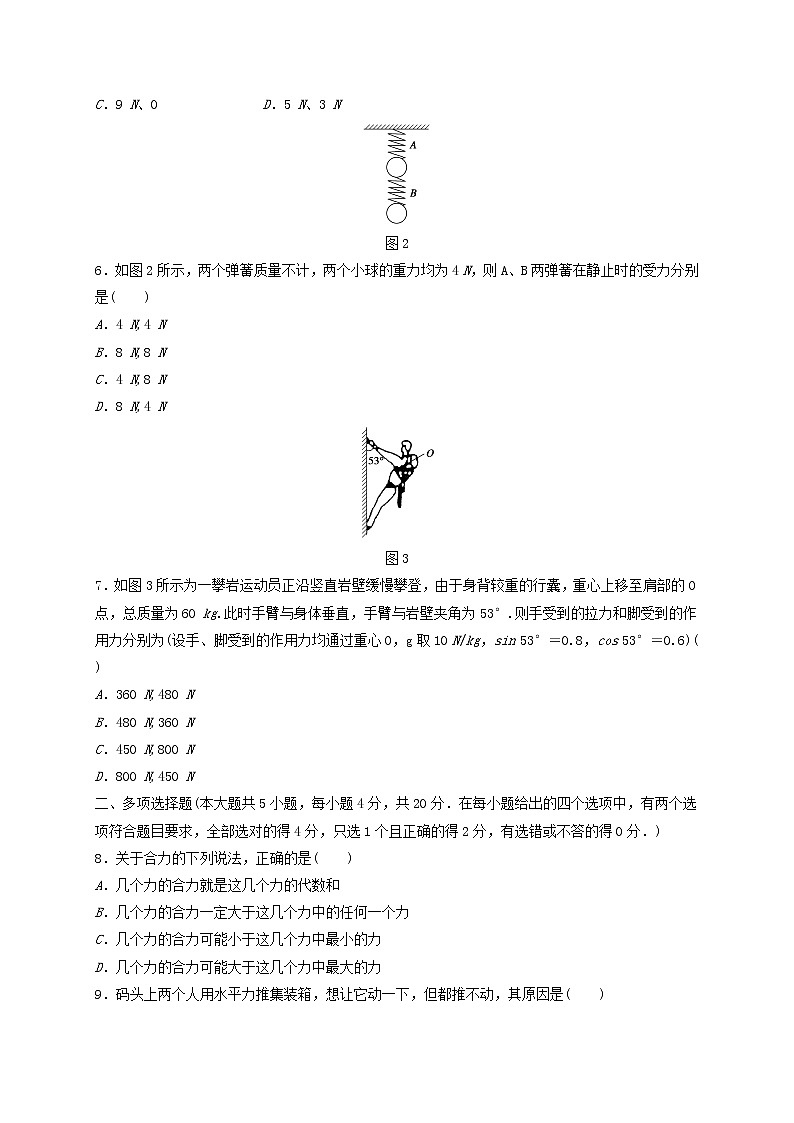 第三章 相互作用 试题C 含答案—【新教材】粤教版（2019） 高中物理必修第一册检测第2页