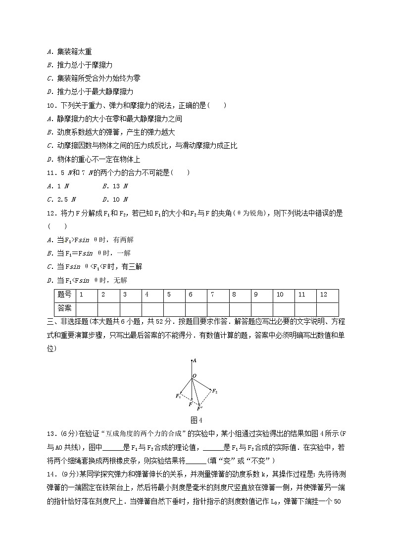 第三章 相互作用 试题C 含答案—【新教材】粤教版（2019） 高中物理必修第一册检测第3页