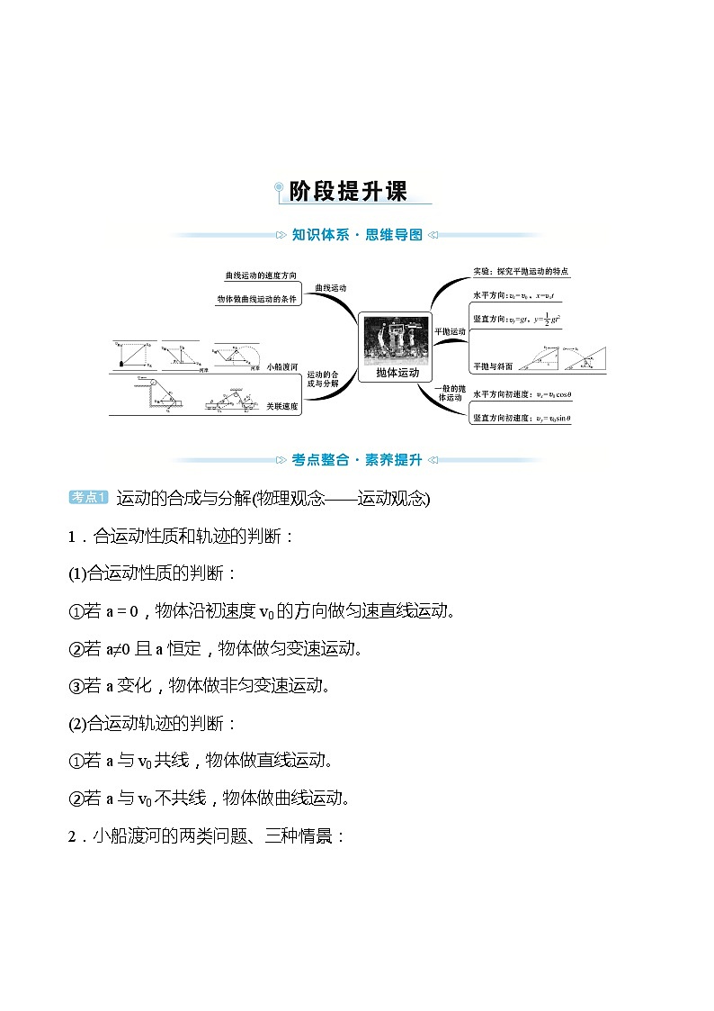 人教版 高一物理 阶段提升课 第五章（教师版）学案第1页