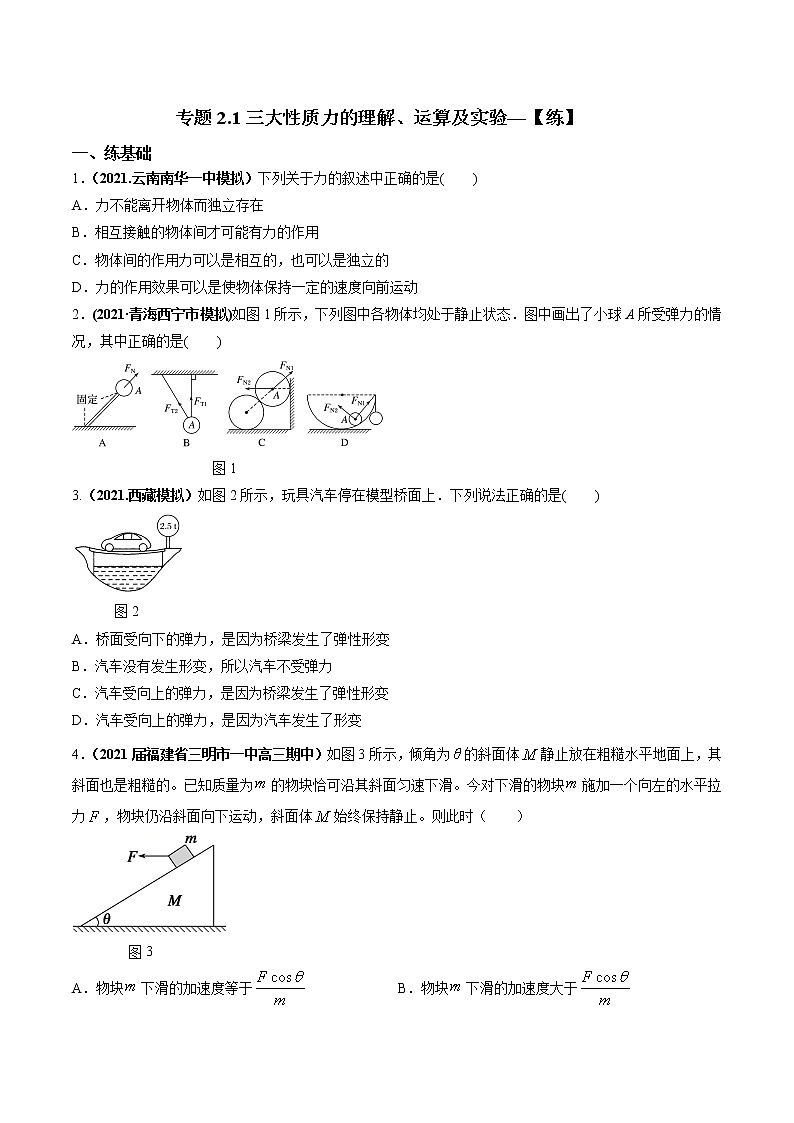 专题2.1 三大性质力的理解、运算及实验—【练】原卷版第1页
