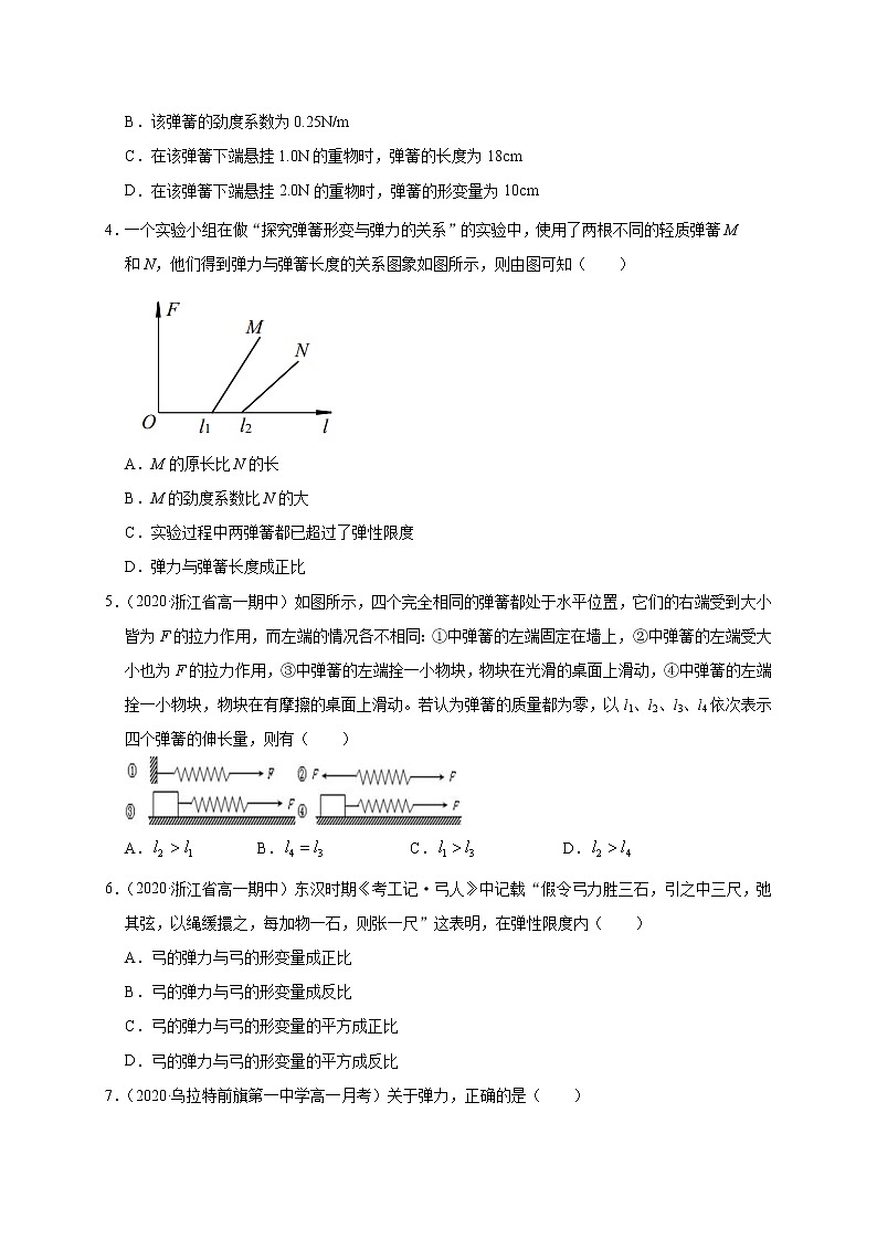 人教版物理必修第一册同步检测：3.1《重力与弹力》（解析版+原卷版）02