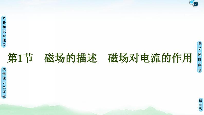 2021版高考物理大一轮复习通用版课件：第9章 第1节　磁场的描述　磁场对电流的作用07