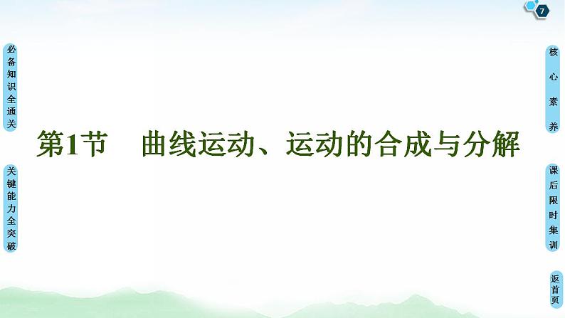 2021版高考物理大一轮复习通用版课件：第4章 第1节　曲线运动、运动的合成与分解第7页