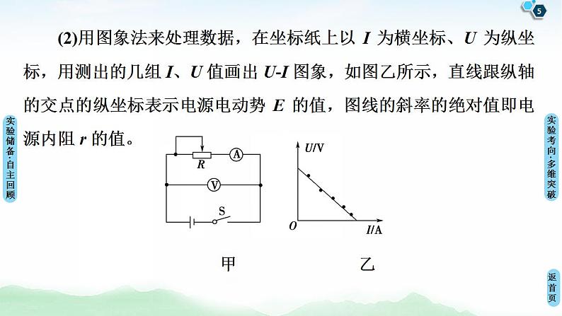 2021版高考物理大一轮复习通用版课件：第8章 实验10 测定电源的电动势和内阻05