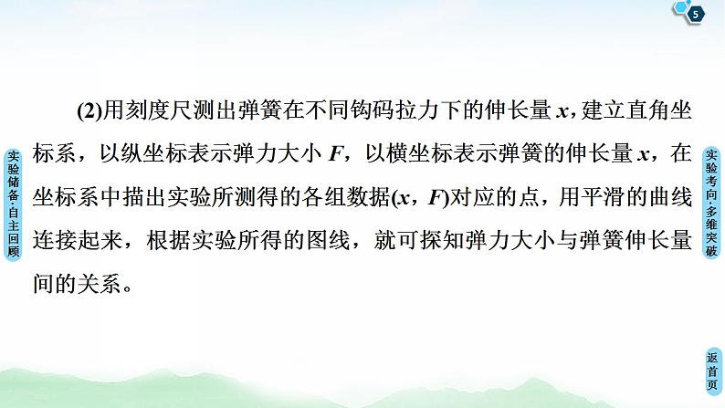 2021版高考物理大一轮复习通用版课件：第2章 实验2　探究弹力和弹簧伸长量的关系第5页