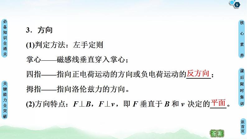 2021版高考物理大一轮复习通用版课件：第9章 第2节　磁场对运动电荷的作用第5页