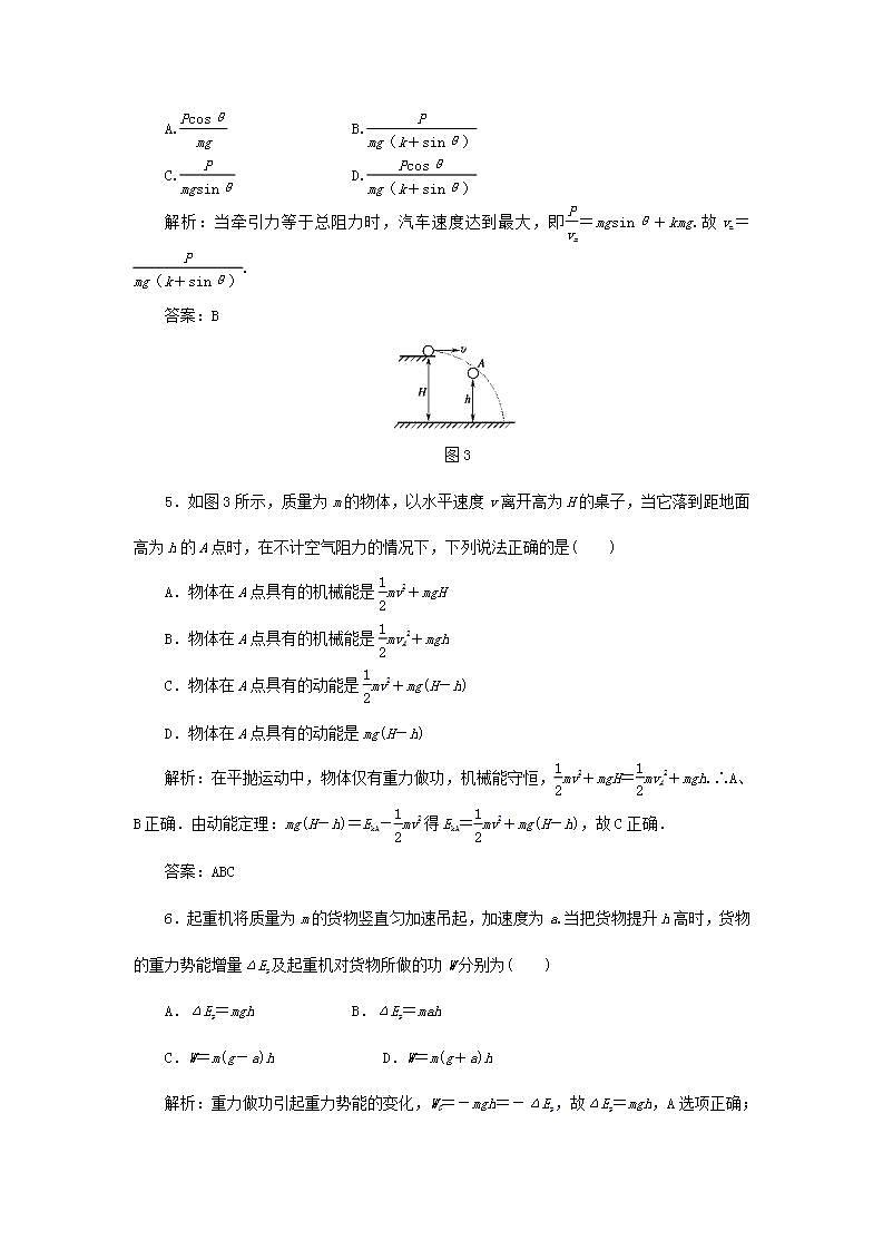 人教版高中物理必修2 第七章章末检测含解析03