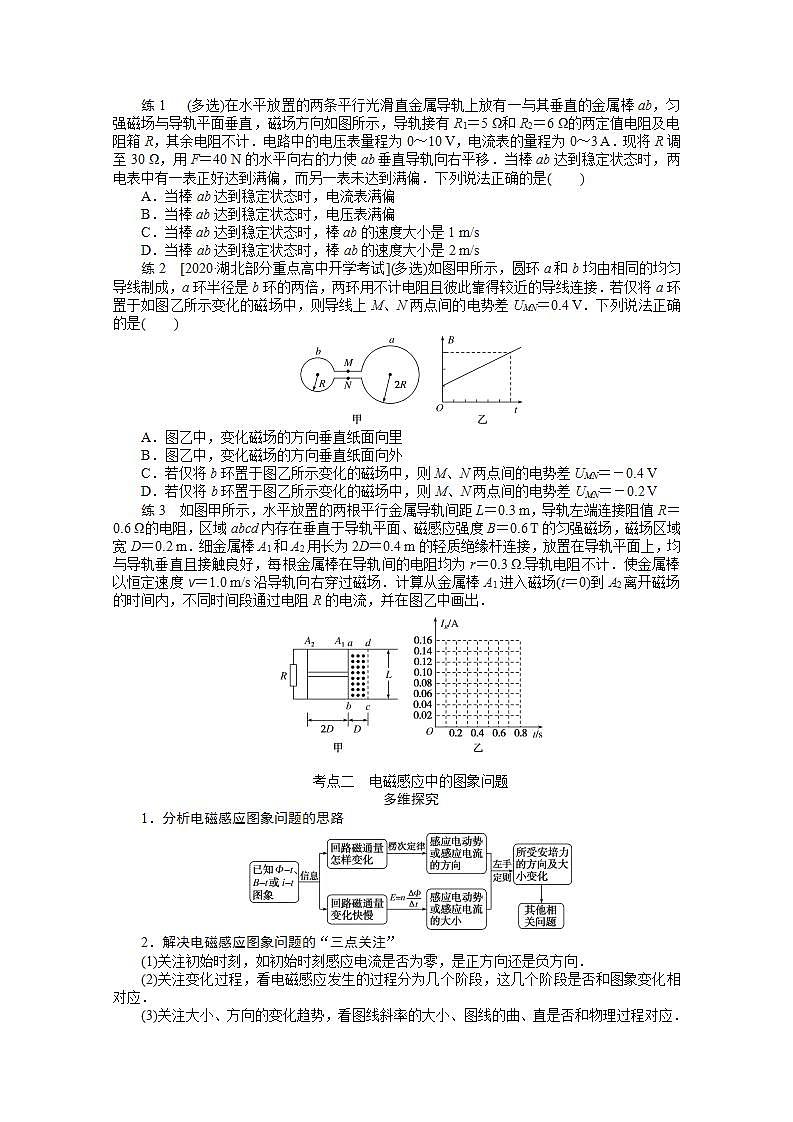 2022届高三统考物理人教版一轮复习学案：专题十 电磁感应中的图象和电路问题第2页