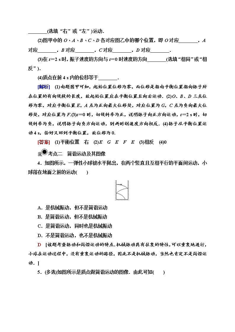 人教版高中物理选择性必修第一册课时分层作业6《简谐运动》(含解析) 练习02