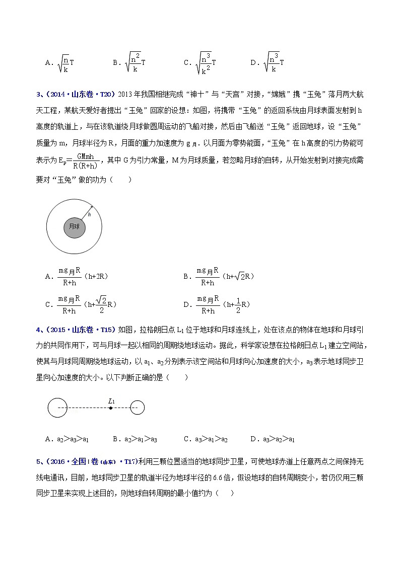 专题05 万有引力-十年（2012-2021）高考物理真题分项汇编（山东专版）（原卷版）第2页