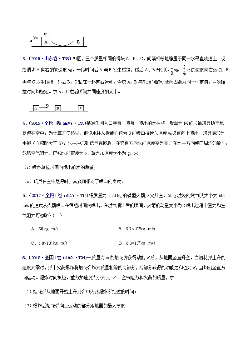 专题07 动量-十年（2012-2021）高考物理真题分项汇编（山东专版）（原卷版）第2页