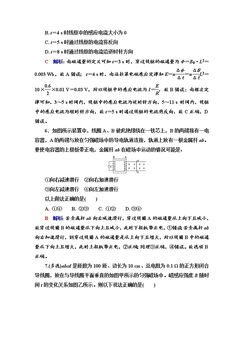 新教材2022版高考物理人教版一轮总复习训练：31　法拉第电磁感应定律第3页