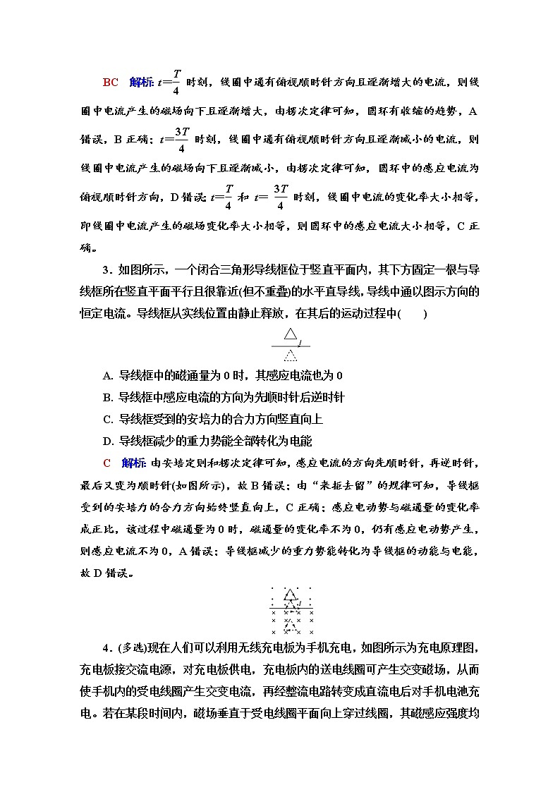 新教材2022版高考物理人教版一轮总复习训练：30　电磁感应现象、楞次定律第2页