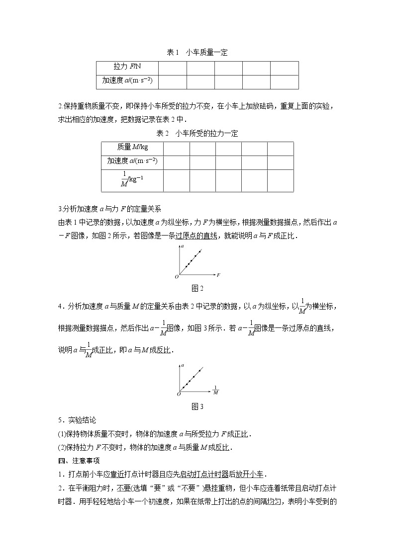 2022年高中物理（新教材）新教科版同步学案第四章 2　探究加速度与力、质量的关系02