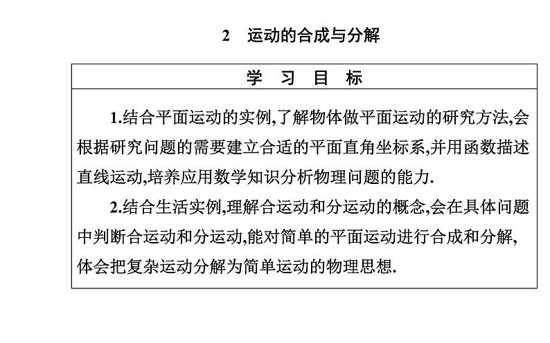 2020-2021学年高中物理新人教版 必修第二册 5.2 运动的合成与分解 课件（31张）第2页