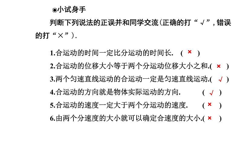 2020-2021学年高中物理新人教版 必修第二册 5.2 运动的合成与分解 课件（31张）第6页