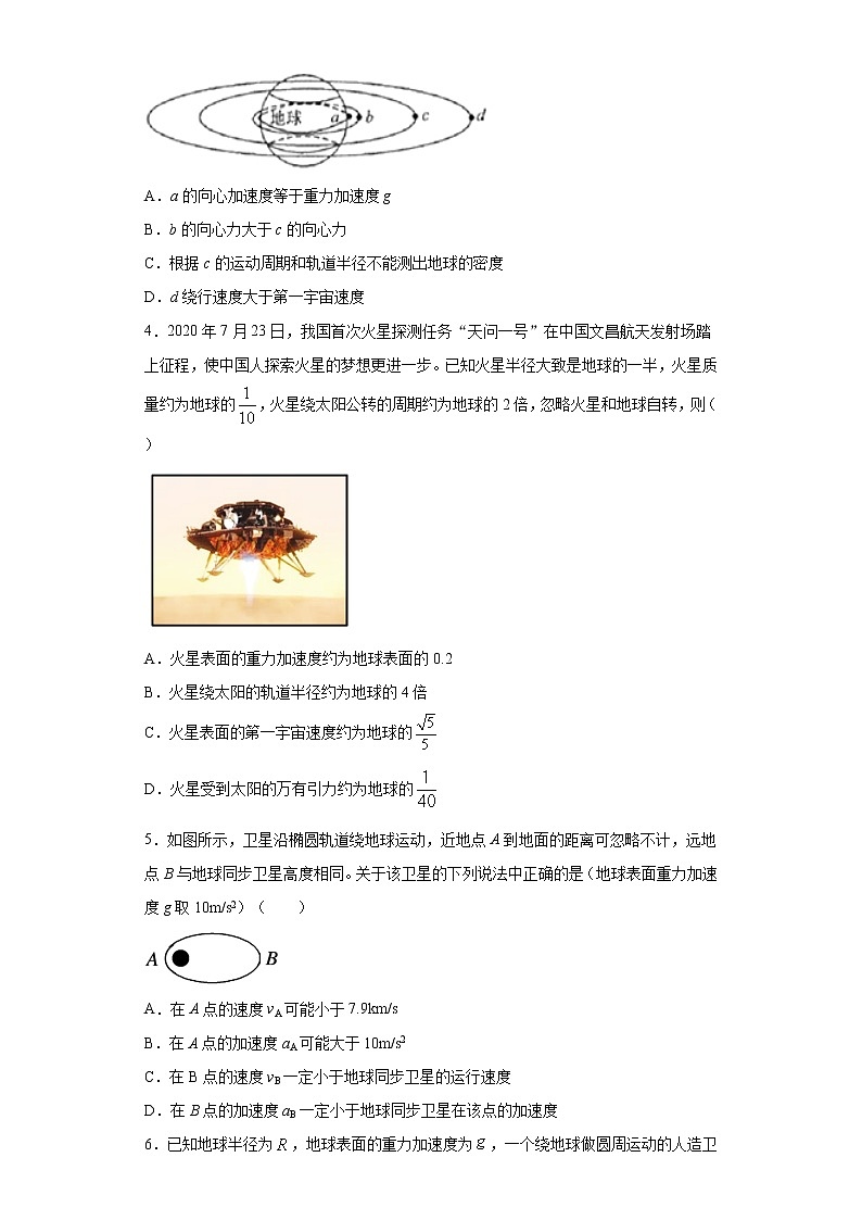 2020-2021学年高中物理新人教版 必修第二册 7.4宇宙航行 课时作业1（含解析）第2页