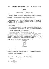 2022届辽宁省沈阳市郊联体高三上学期10月月考物理试题 （word版含答案）