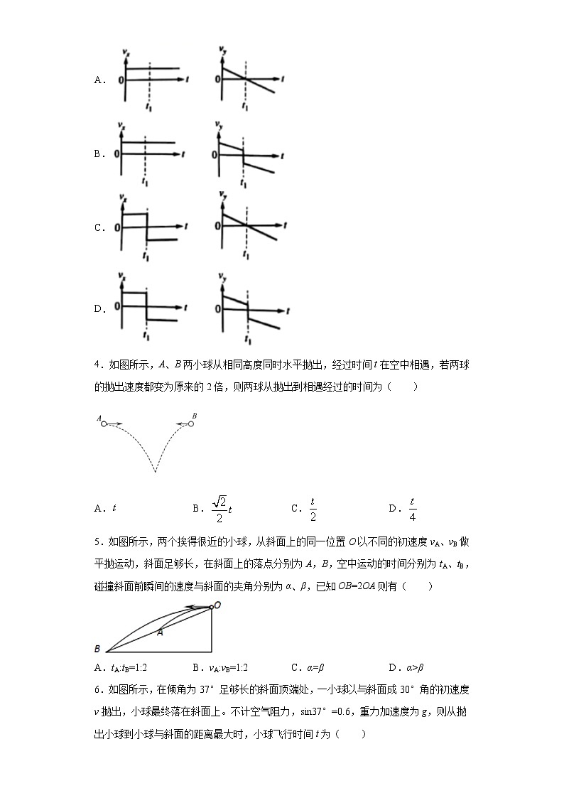 2020-2021学年高中物理新人教版必修第二册 5.4抛体运动的规律 课时作业1（含解析）第2页