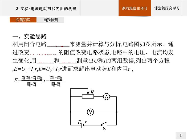 2020-2021学年高中物理新人教版必修第三册  第十二章　3.实验：电池电动势和内阻的测量 课件（34张）第3页