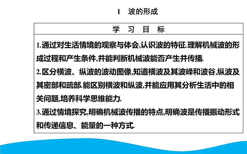 2021-2022学年高中物理新人教版选择性必修第一册 3.1 波的形成 课件（45张）02