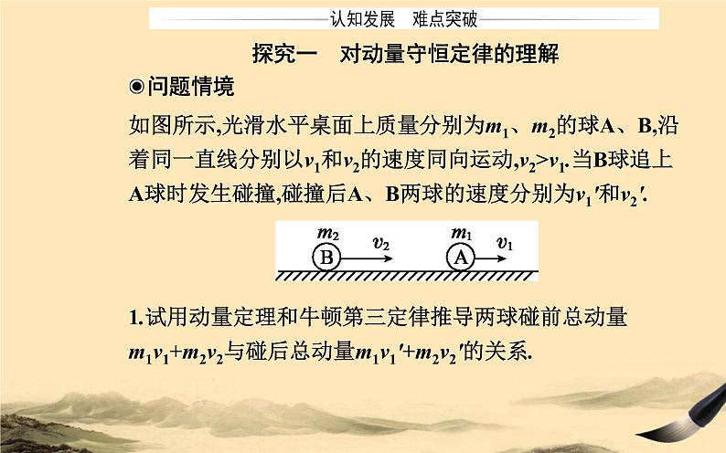 2021-2022学年高中物理新人教版选择性必修第一册 1.3 动量守恒定律 课件（36张）第8页