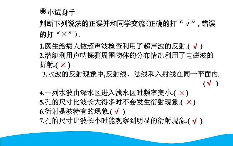 2021-2022学年高中物理新人教版选择性必修第一册 3.3 波的反射、折射和衍射 课件（44张）08