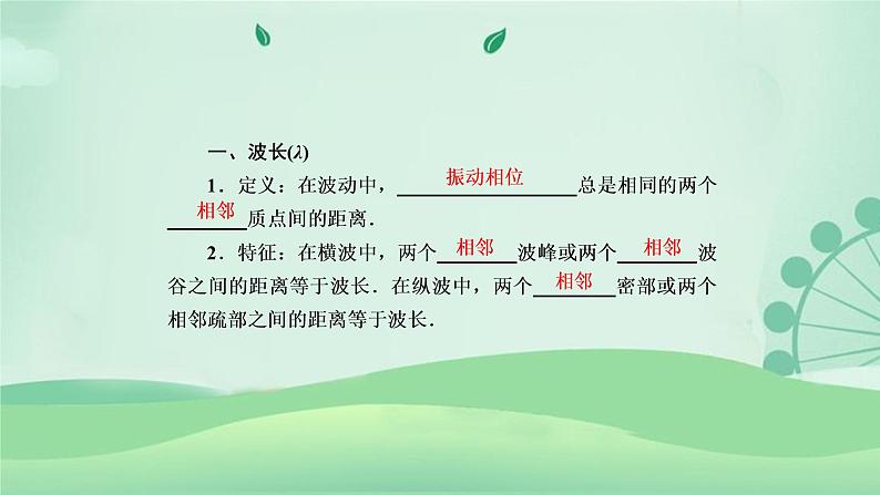 2021年高中物理新人教版选择性必修第一册 3.2 波的描述 课件（50张）06