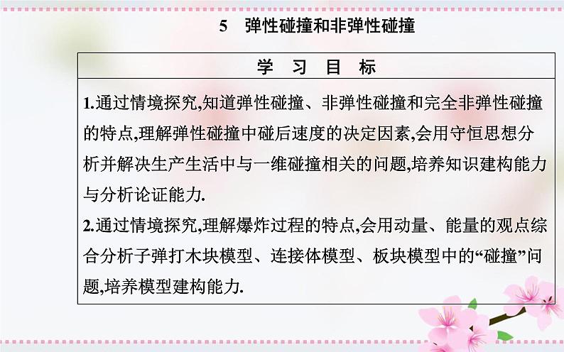 2021-2022学年高中物理新人教版选择性必修第一册 1.5 弹性碰撞和非弹性碰撞 课件（27张）第2页