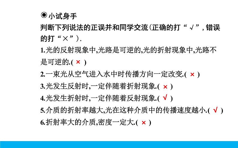 2021-2022学年高中物理新人教版选择性必修第一册 4.1 光的折射 课件（52张）第7页