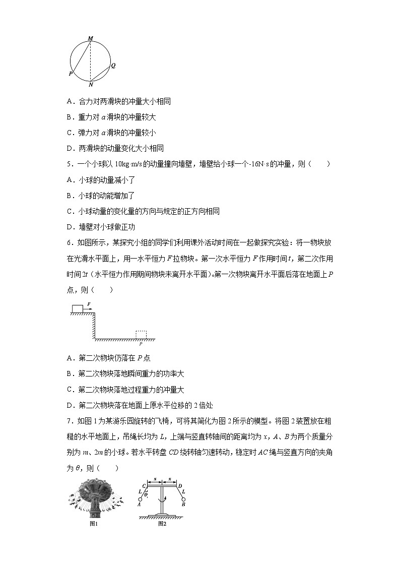 2021-2022学年高中物理新人教版选择性必修第一册 1.2动量定理 课时作业（解析版）第2页