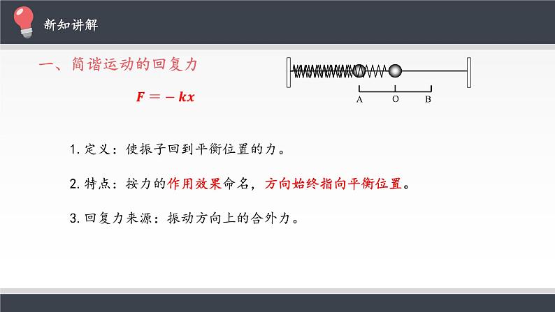 2021年高中物理新人教版选择性必修第一册 2.3 简谐运动的回复力和能量 课件（18张）04