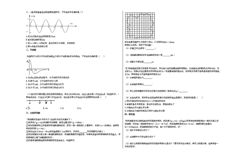 2020-2021学年江苏省扬州市高二下学期年级学情检测物理试卷新人教版02