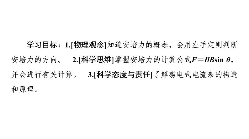 2020-2021学年高中物理新人教版选择性必修第二册 1.1 磁场对通电导线的作用力 课件（46张）02