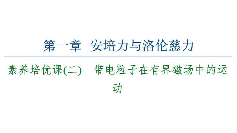 2020-2021学年高中物理新人教版选择性必修第二册 1.3 带电粒子在有界磁场中的运动 课件（46张）01